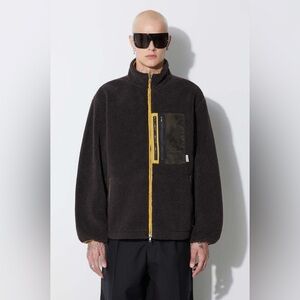 Taikan High Pile Fleece Jacket Brown Yellow Size Large